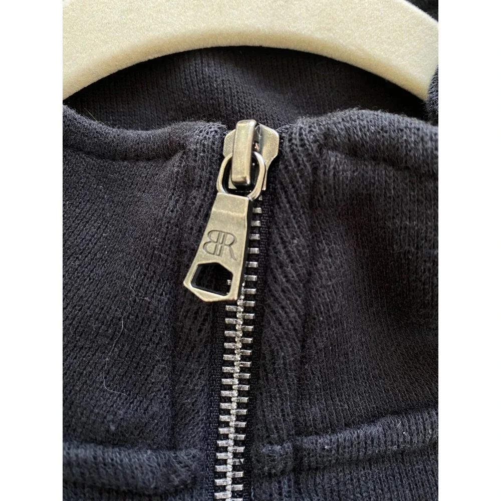 Banana Republic Quarter Zip Pullover Mens XL Black Excellent Cotton Blend Mock